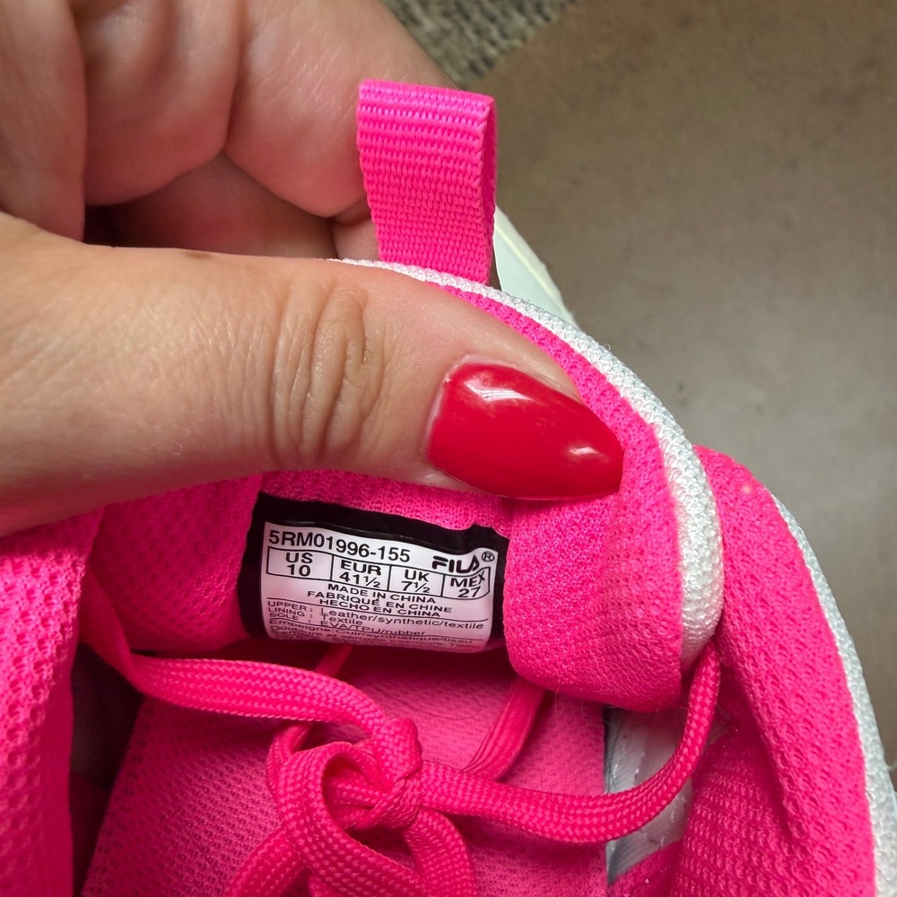 Fila Renno Womens Sneakers Gardenia Pink Glo White 5RM01996-155 Size 10 - Picture 3 of 4